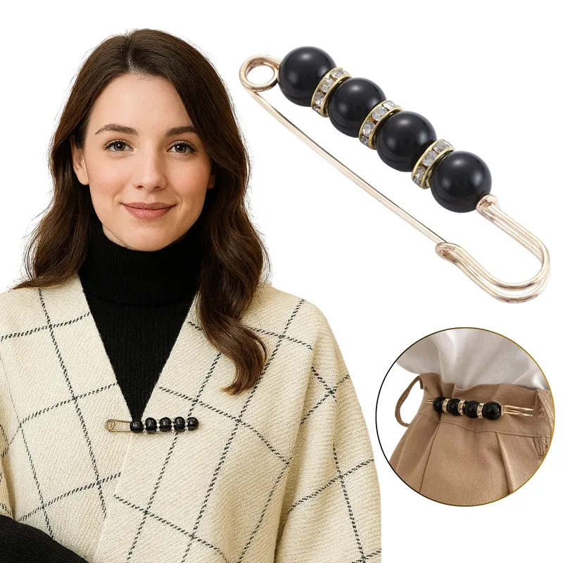 GENERICO - Broche Elegante de Perlas Seguro para Ropa y Accesorios