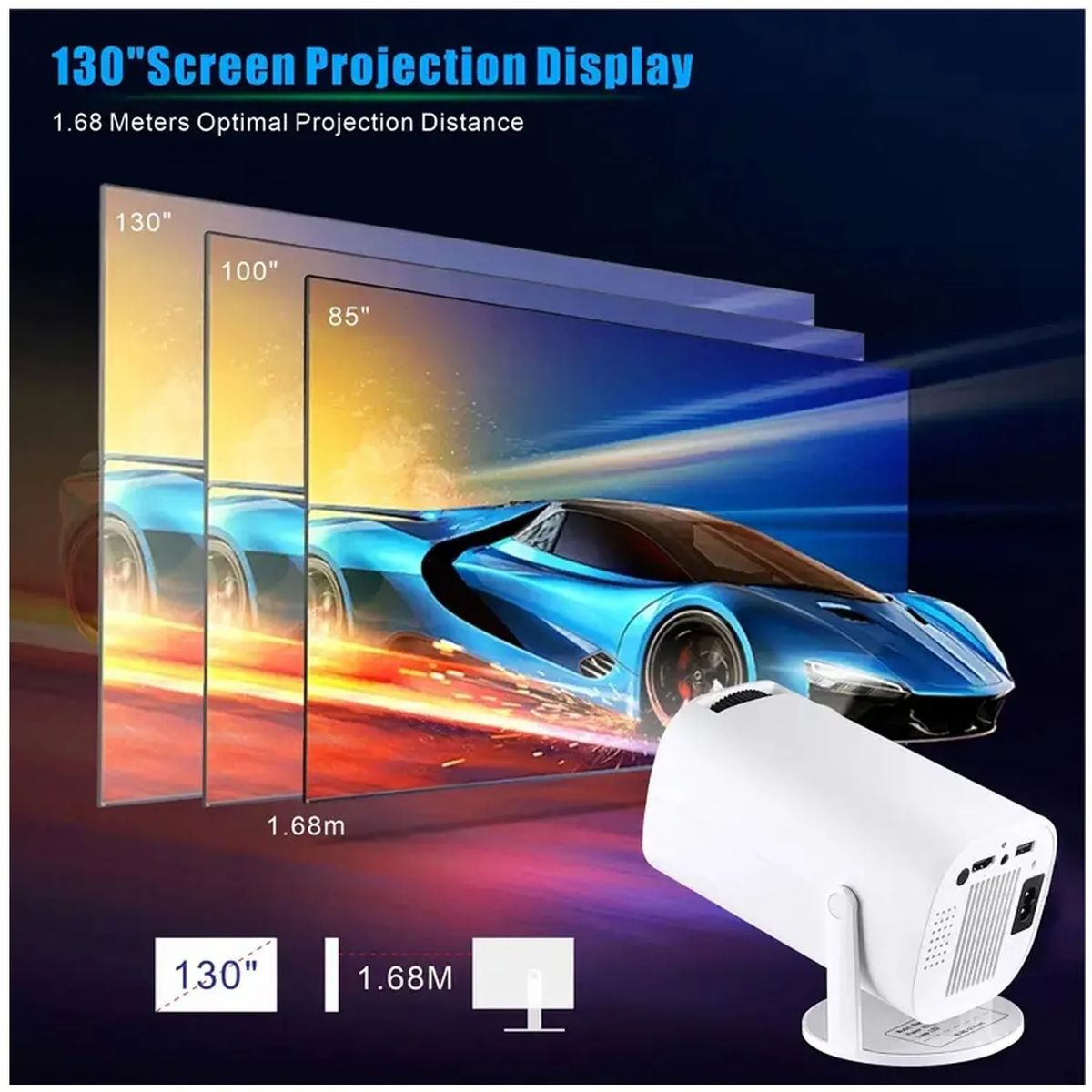 GENERICO - Proyector Video Beam Wifi 5g Android Game 2 Controles P30