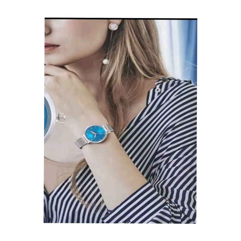 GENEBRE - LINDO RELOJ  LUJO ACERO PLATA  AZUL