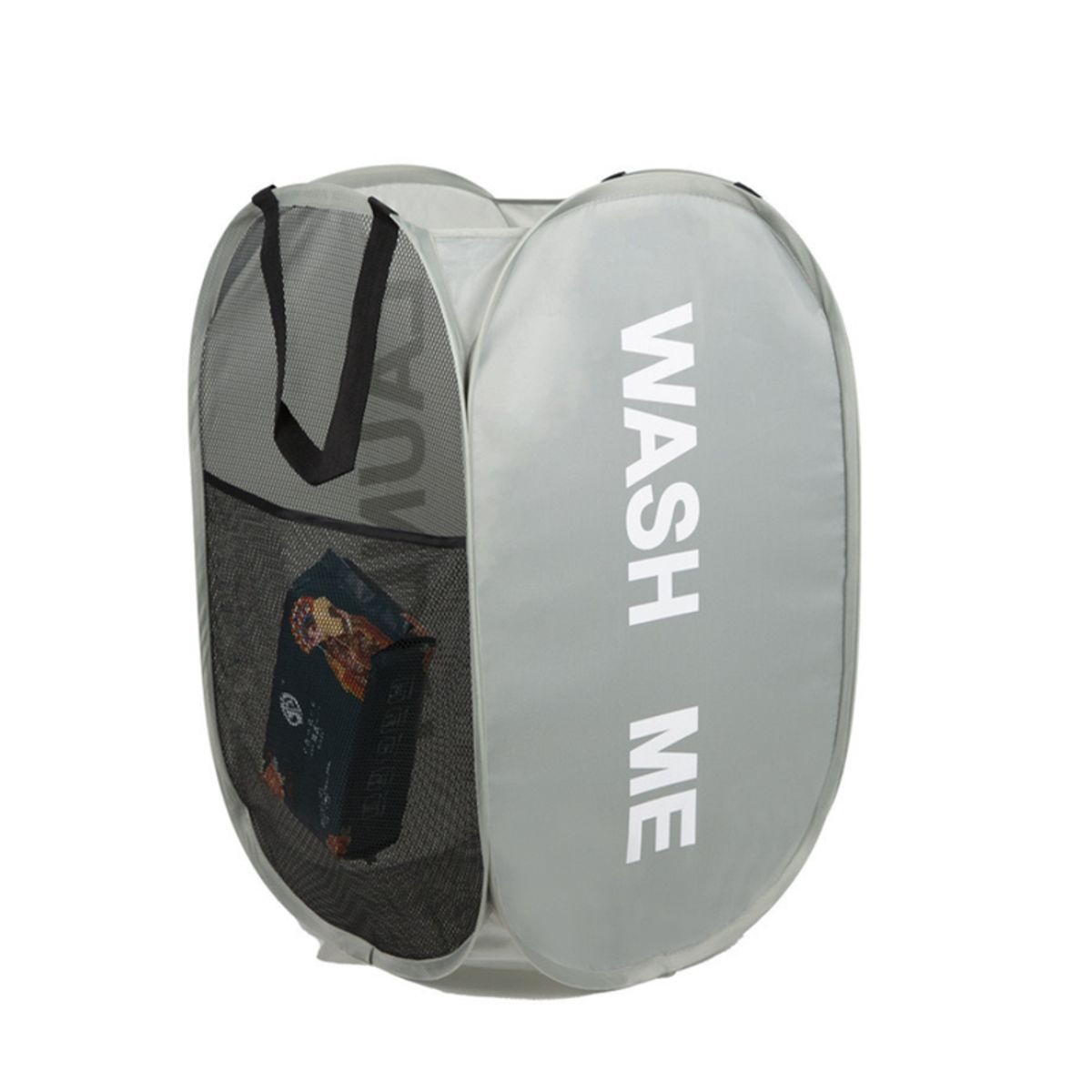 MULTIPLACE COLOMBIA - Canasta para Ropa Sucia Plegable con Bolsillo Lateral