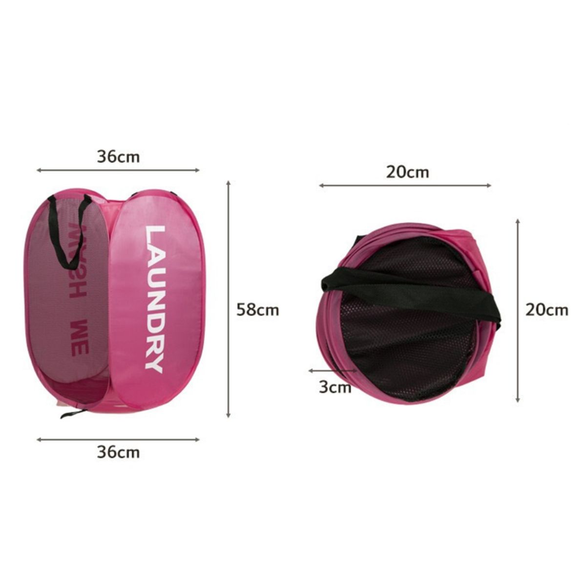 MULTIPLACE COLOMBIA - Canasta para Ropa Sucia Plegable con Bolsillo Lateral