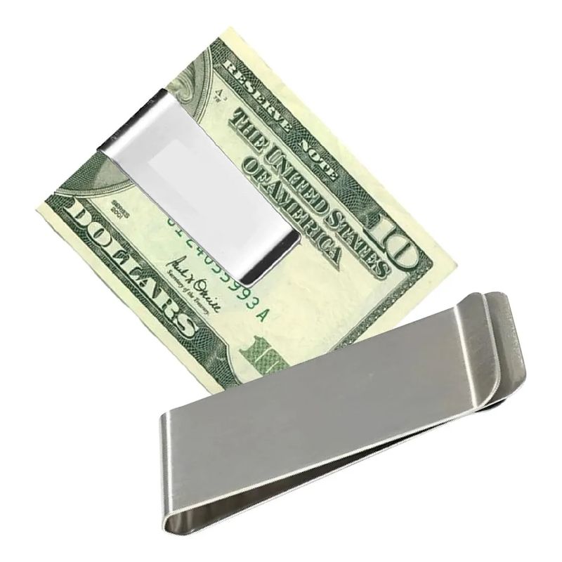 GENERICO - Gancho Clip Sujeta Billetes Billetera Plateado