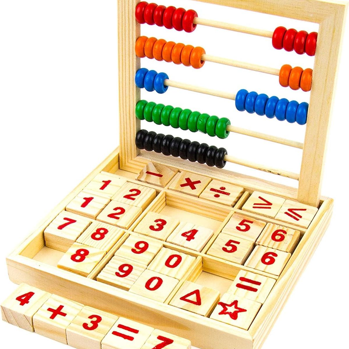 GENERICO - Ábaco Bloques de Madera Juego Númerico Educativo para Niños