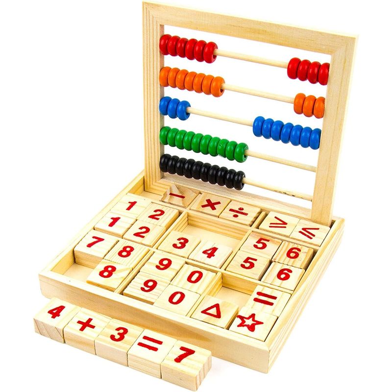 GENERICO - Ábaco Bloques de Madera Juego Númerico Educativo para Niños
