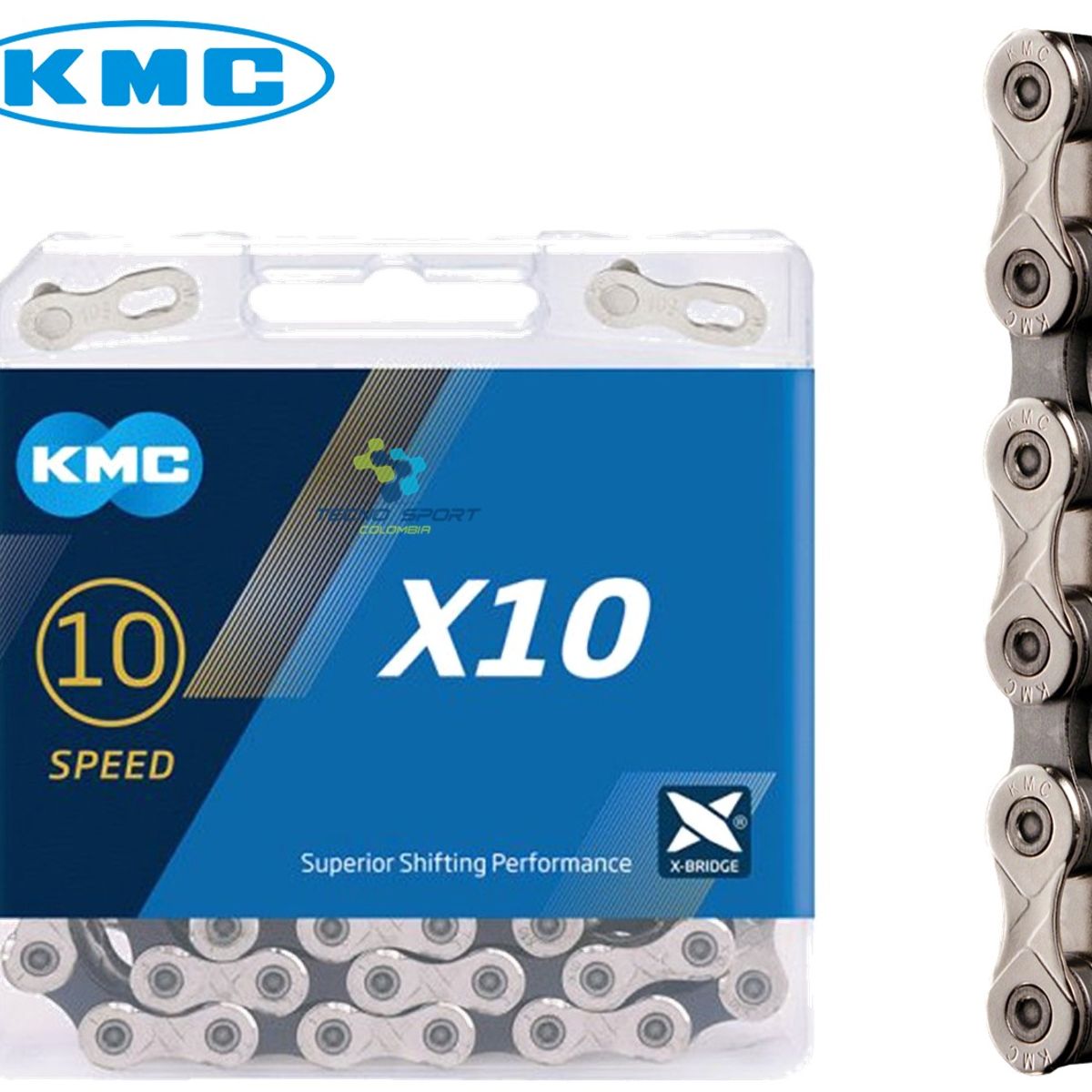 KMC - Cadenilla X10 Bicicleta Kmc Cadena Ruta Montaña 10v