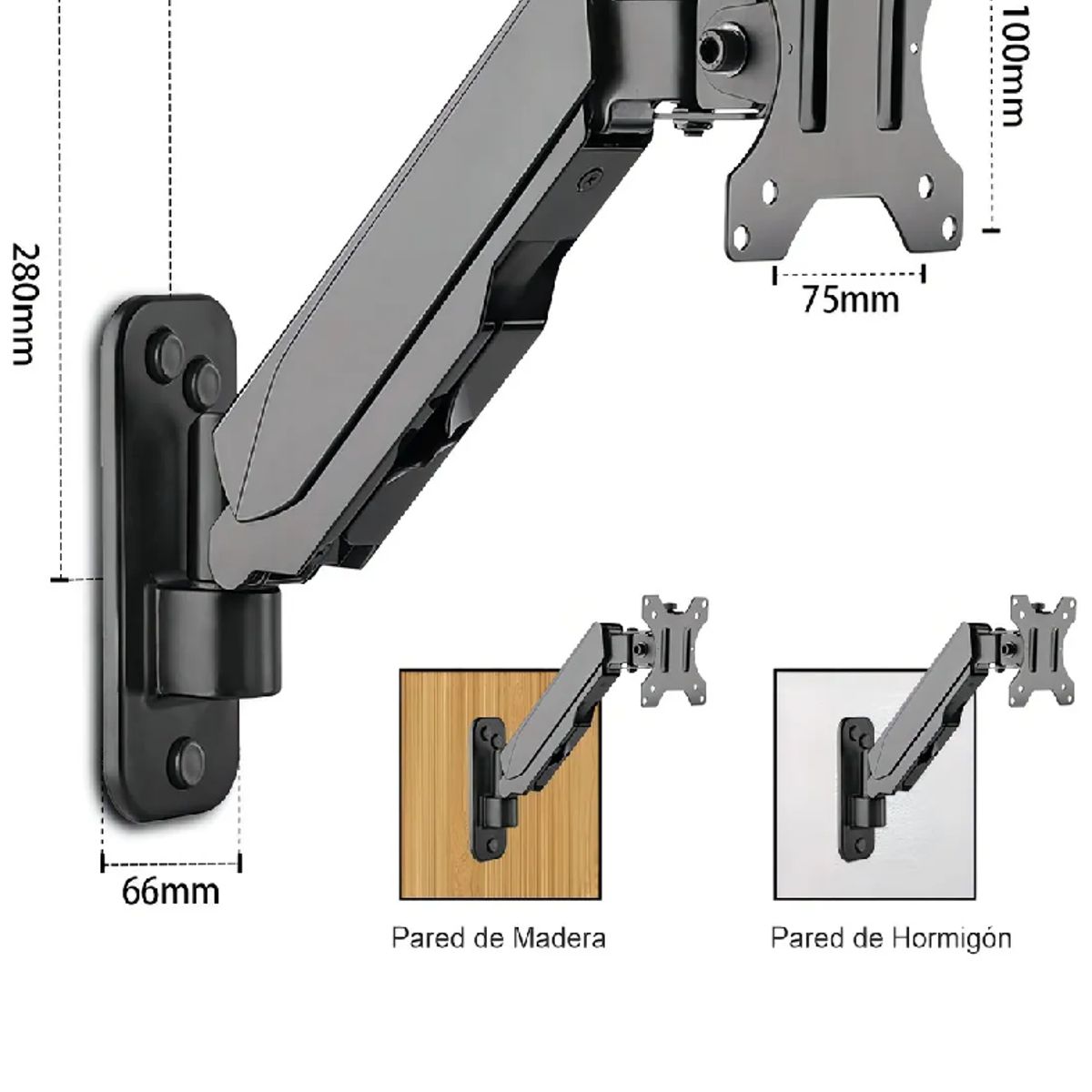 SKY - Soporte De Pared Brazo Para Monitor Lcd 17-35 Rotación An360