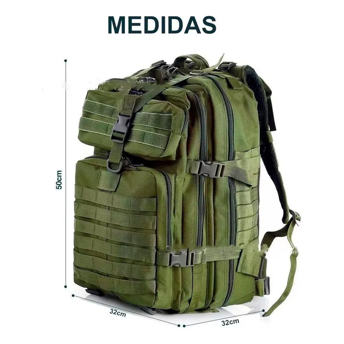 ATLANTIS - Morral Tactico Militar Pentagon 45l Impermeable Color Negro