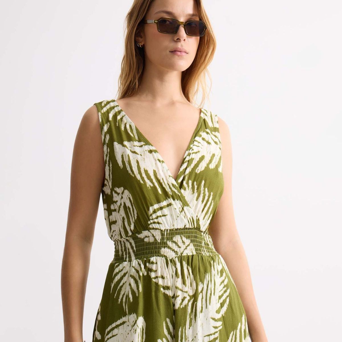 SEVEN SEVEN - Vestido Largo Estampado Tropical  Para Mujer Verde Seven Seven