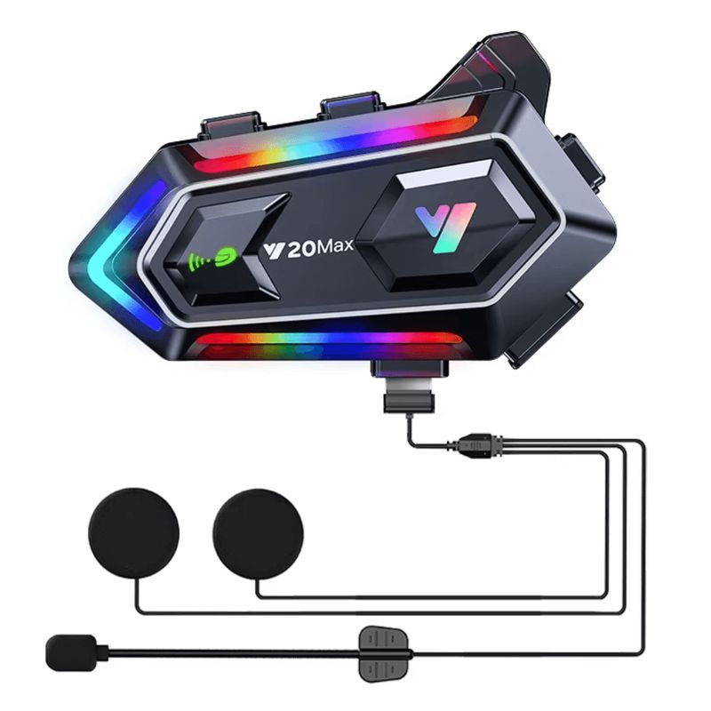 GENERICO - Intercomunicador Casco Moto Llamada Bluetooth Kr-m2 Luz Rgb