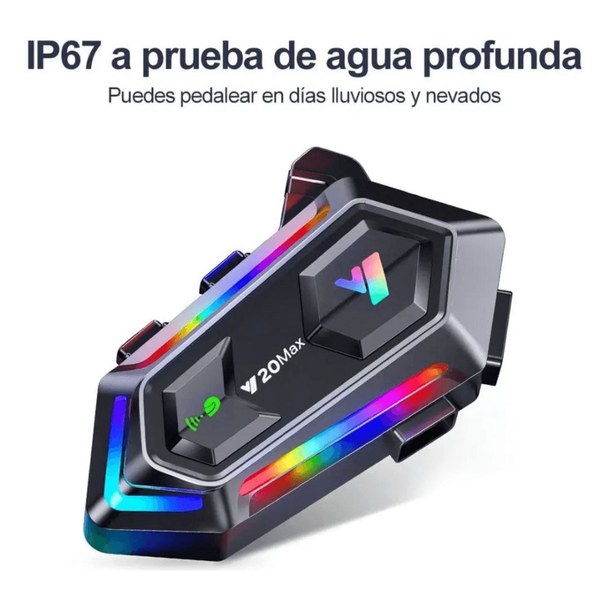 COLME TECHNOLOGY HOME - Intercomunicador Casco Moto Llamada Bluetooth Kr-m2 Luz Rgb