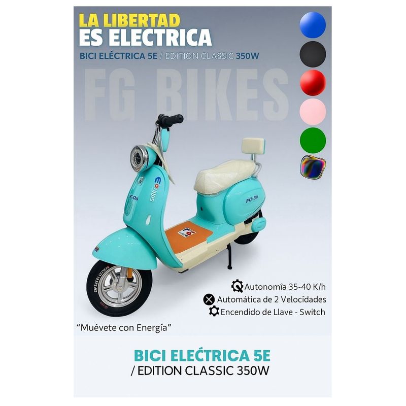 GENERICO - Bicicleta Eléctrica 350W Classic 5E 2 Velocidades 40 km