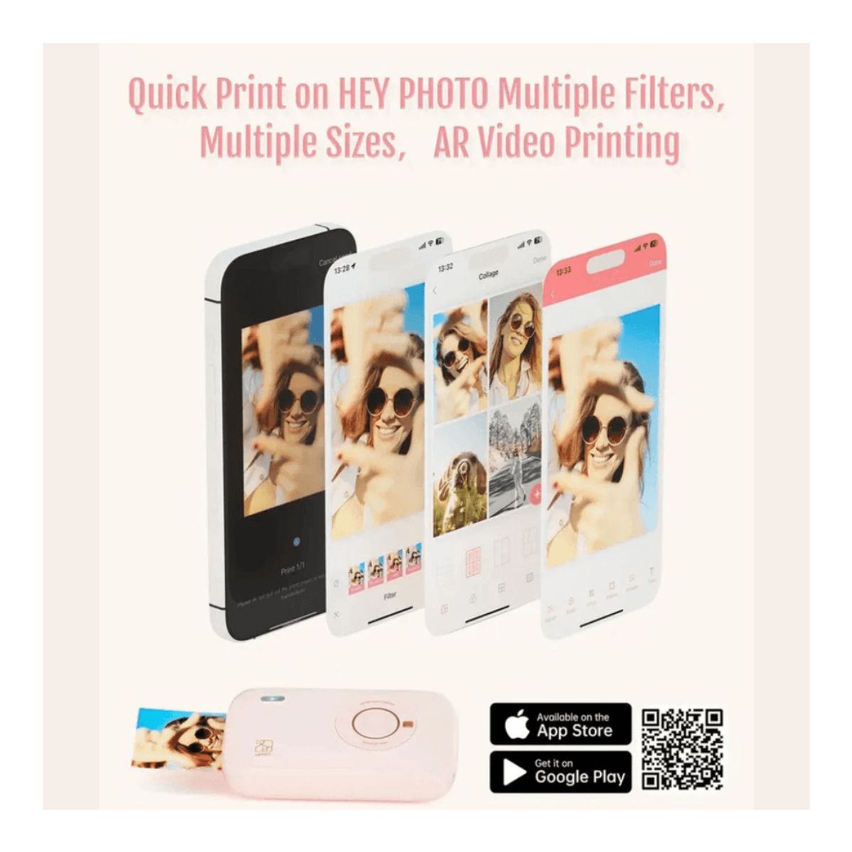 GENERICO - Camara Instantánea Fotográfica Full Color Portátil Bluetooth