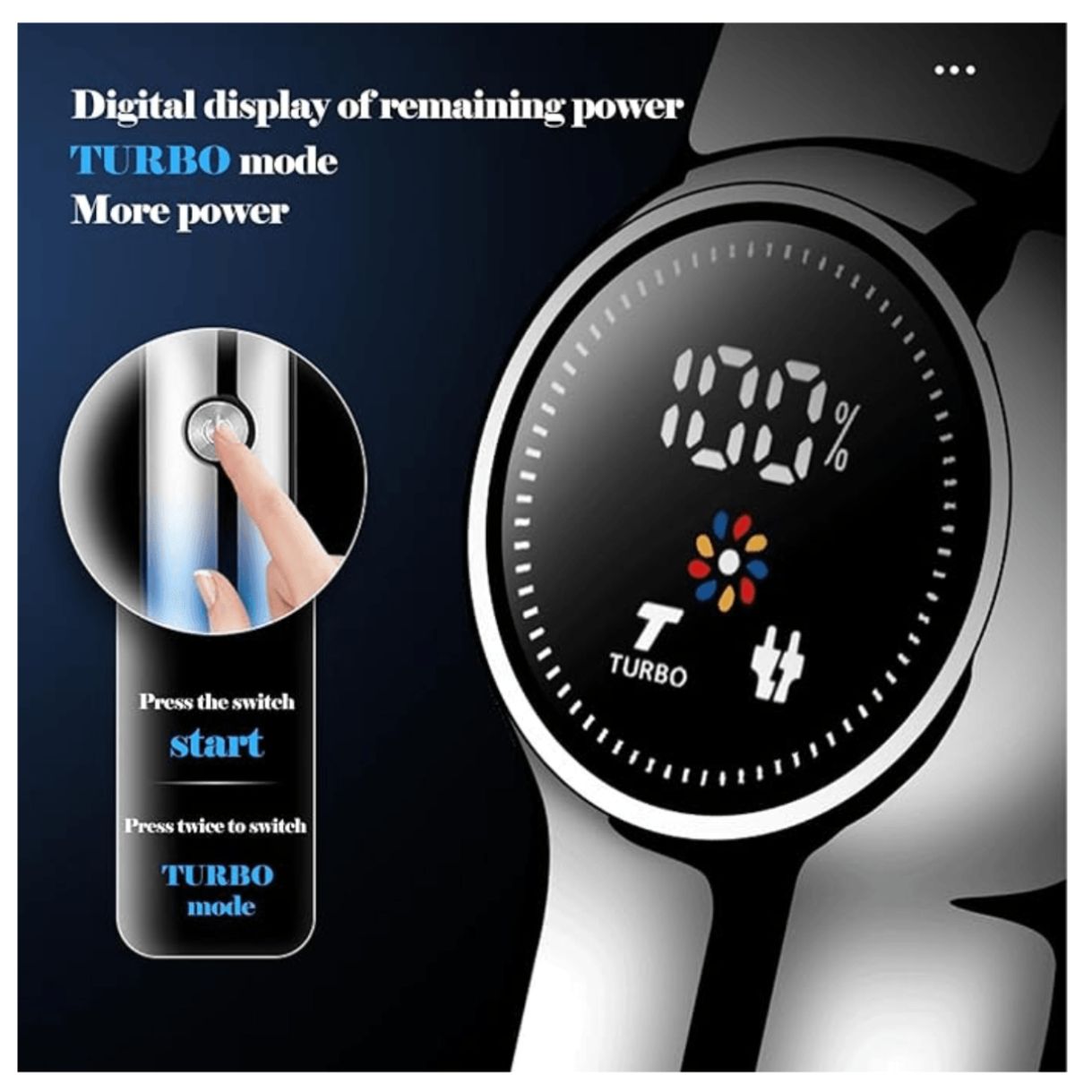 KEMEI - Maquina Patillera Kemei Km-1852 Color Azul Plateado Con Turbo