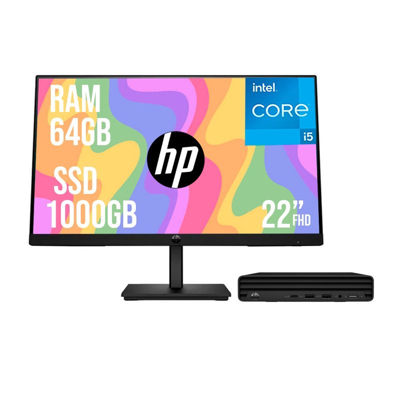 HP - PC HP PRO MINI G9 INTEL CORE I5 1335U SSD 1TB  RAM 64GB 21,5 FHD 322PE