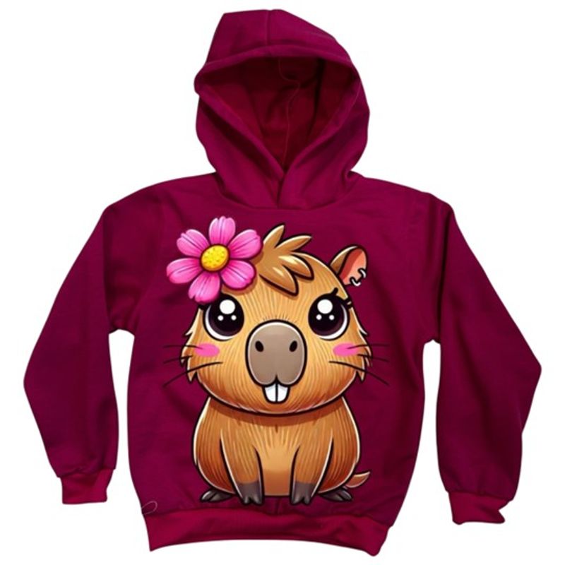 BRYKE - Buzo Hoddie Capota Niña Capibara fucsia Flor