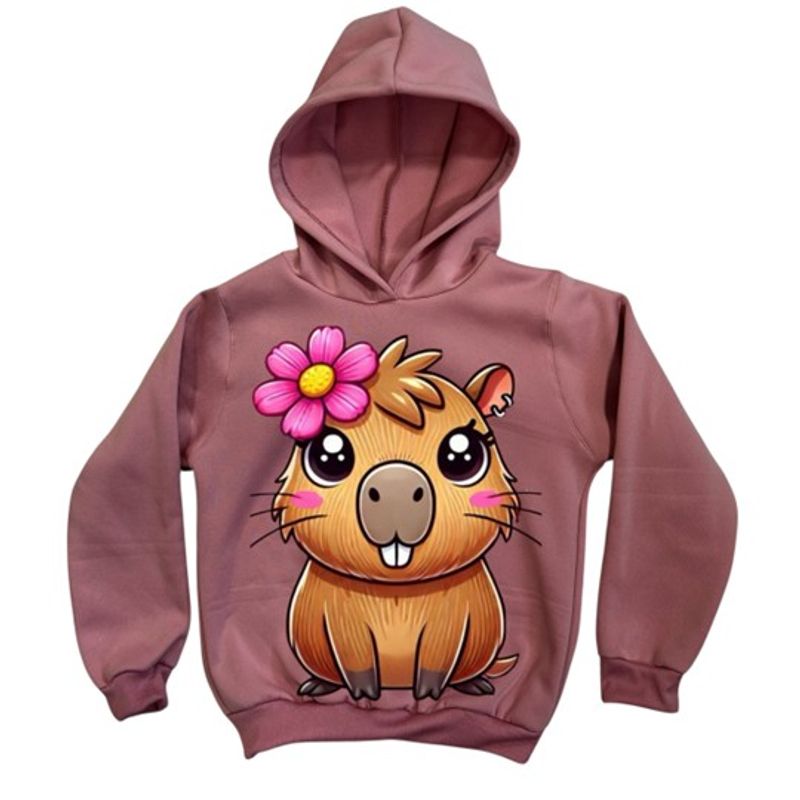 BRYKE - Buzo Hoddie Capota Niña Capibara palo de rosa Flor