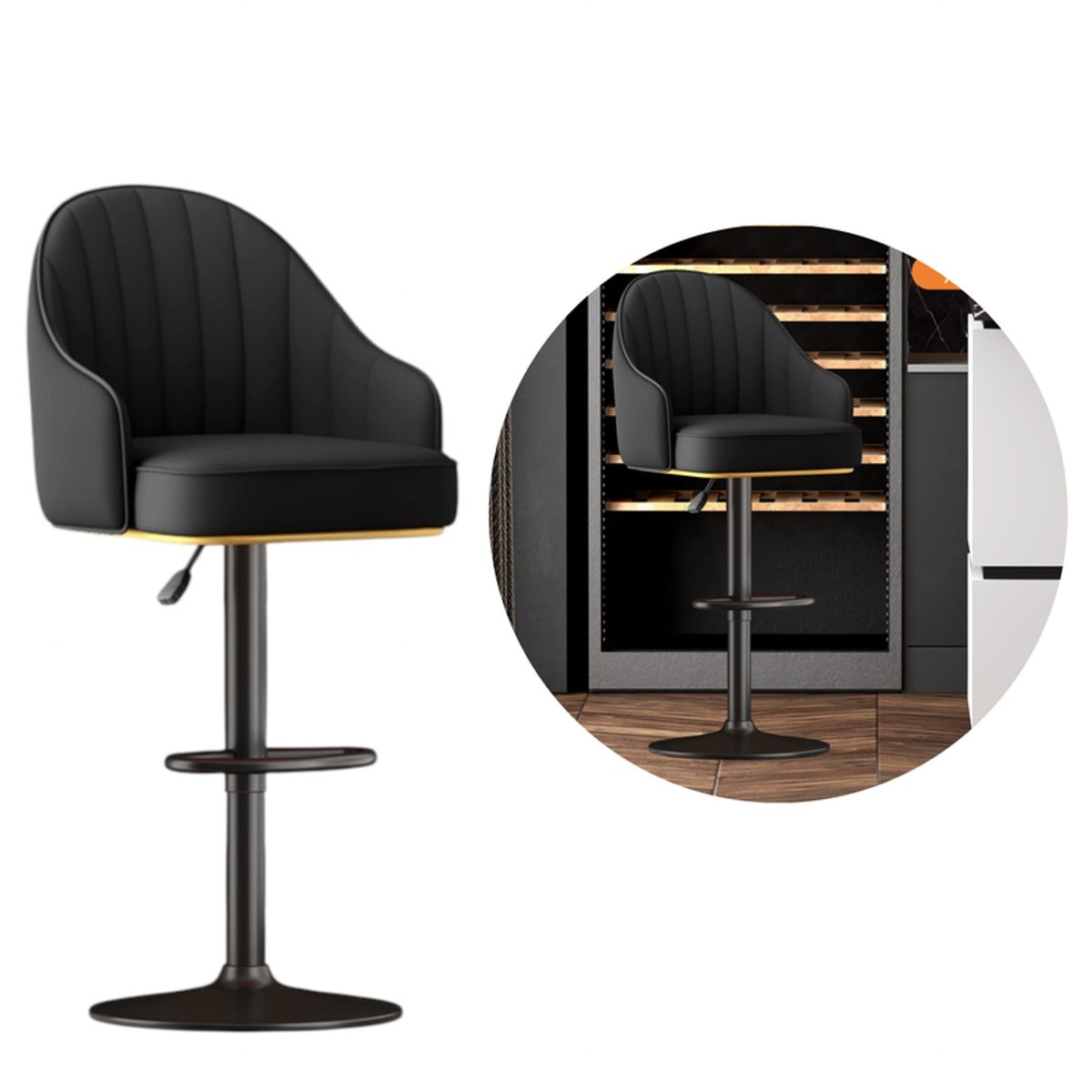 MULTIPLACE COLOMBIA - Silla para Barra o Bar giratoria con Altura Ajustable-