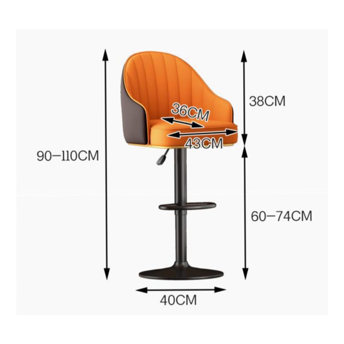 MULTIPLACE COLOMBIA - Silla para Barra o Bar giratoria con Altura Ajustable-