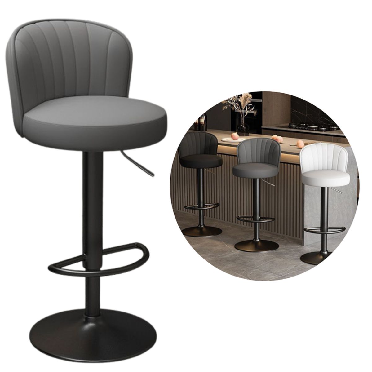 MULTIPLACE COLOMBIA - Silla para Barra o Bar giratoria con Altura Ajustable