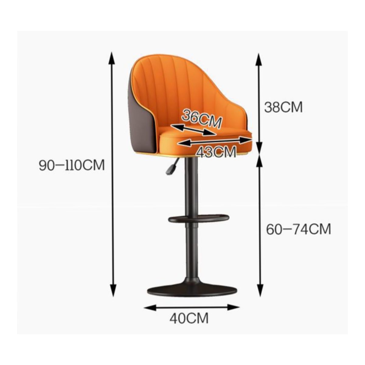 MULTIPLACE COLOMBIA - Silla para Barra o Bar giratoria con Altura Ajustable-