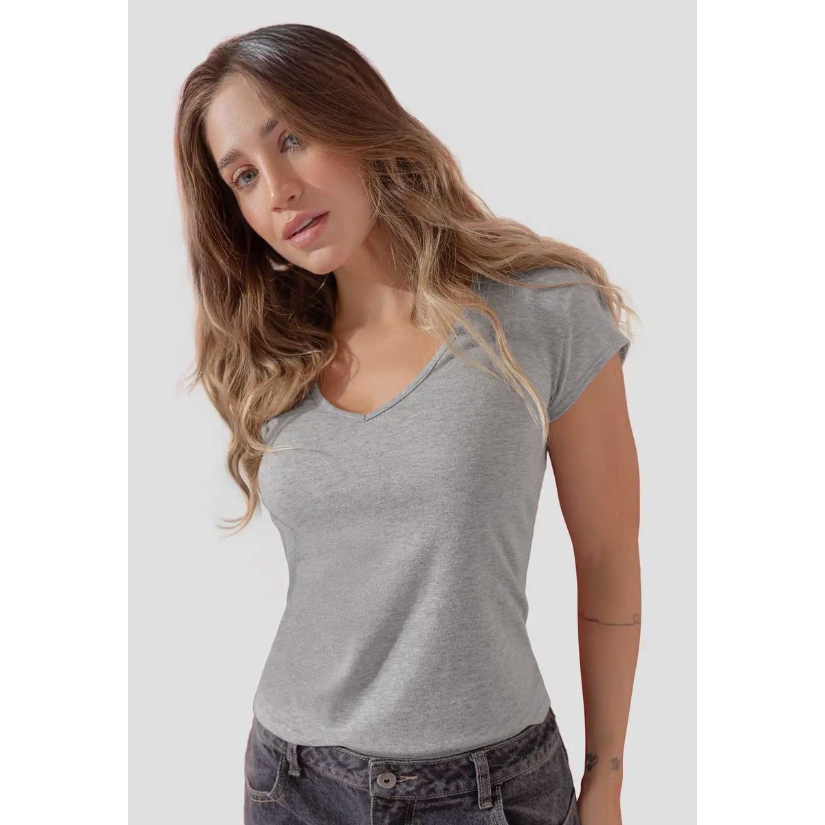 ATYPICAL - Camiseta Mujer Gris Jaspe Atypical 111188