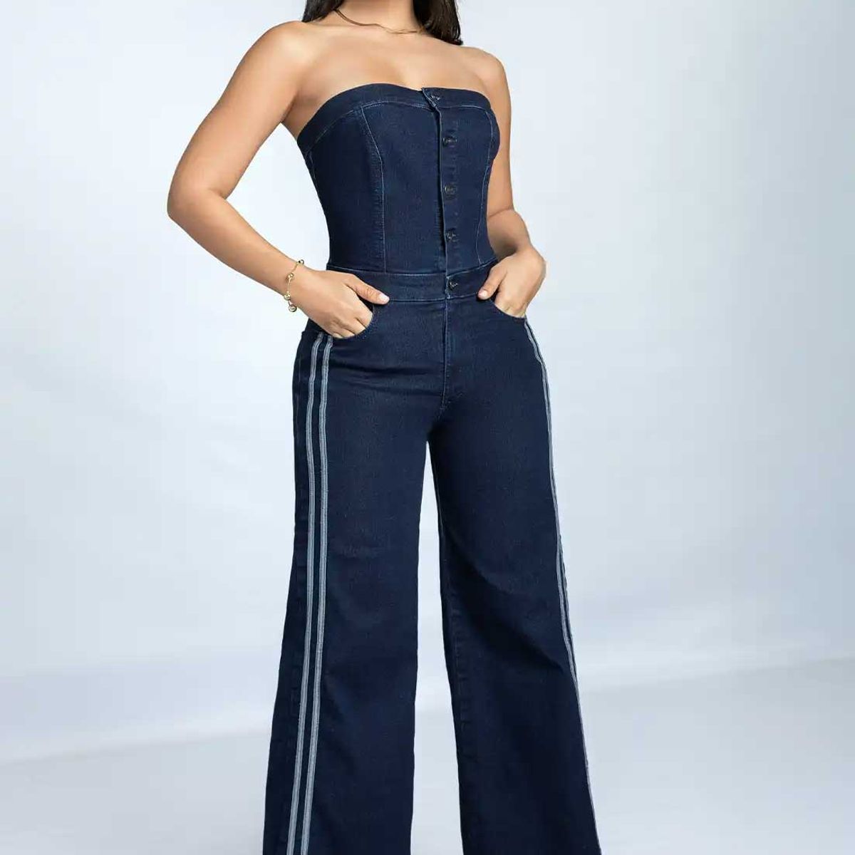 MARKETING PERSONAL - Enterizo Largo Mujer Azul Oscuro Mp 111054