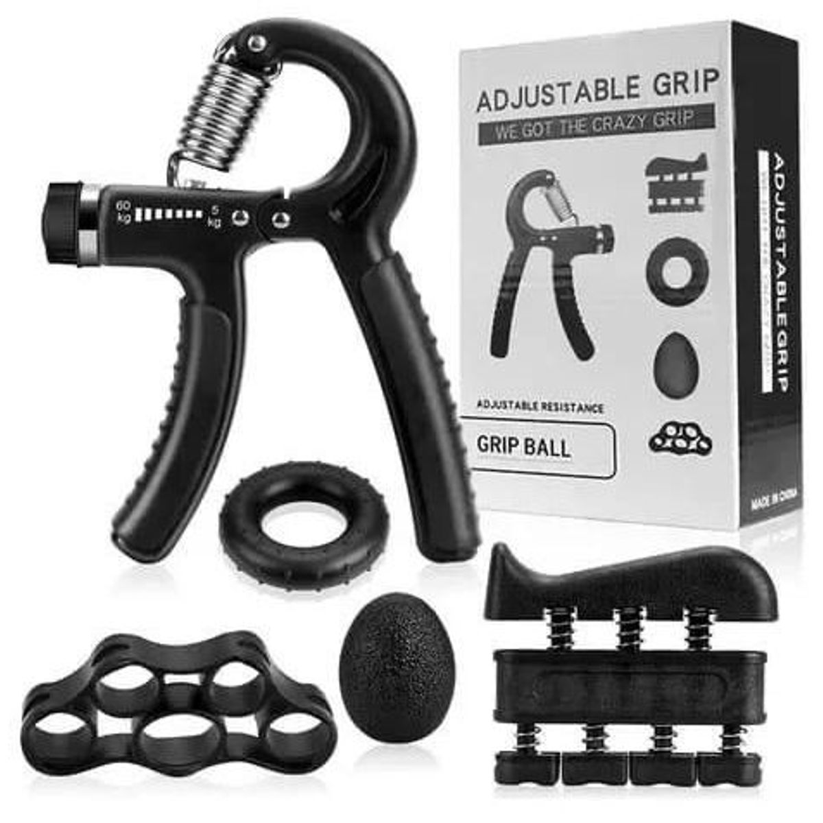 GENERICO - Kit ejercitador de manos 5 en 1 handgrip