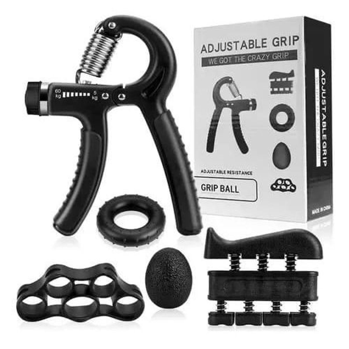GENERICO - Kit ejercitador de manos 5 en 1 handgrip