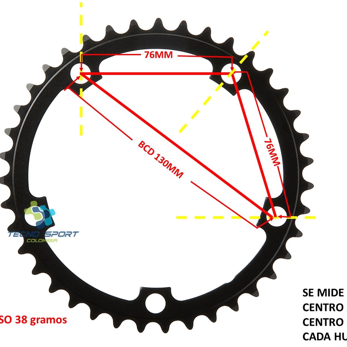 GENERICO - Plato Coronilla 39 Dientes Biplato 5 Huecos Bcd 130mm