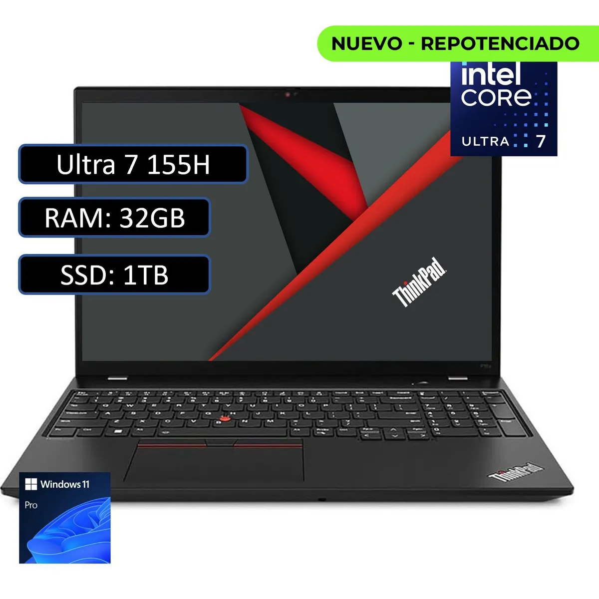 LENOVO - PORTATIL LENOVO THINKPAD P16 INTEL ULTRA 7 155H RAM 32GB SSD 1TB WIN11 PRO
