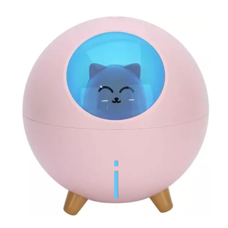 GENERICO - Difusor De Aromas Bola De Gato 220ml Humidificador Luz Led