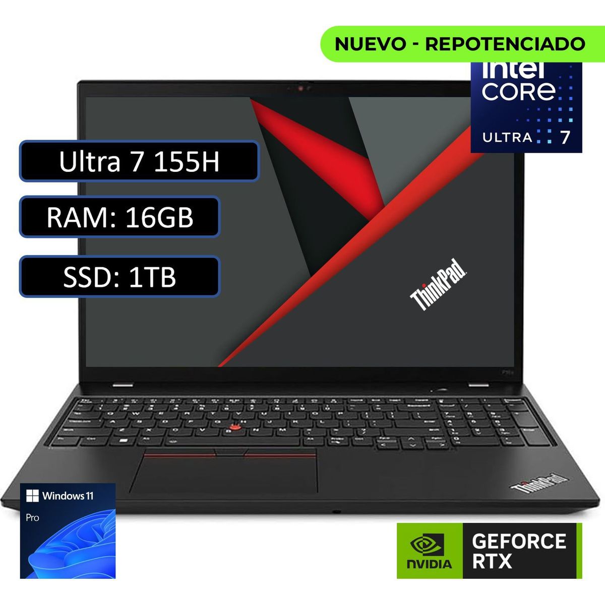 LENOVO - PORTATIL LENOVO THINKPAD P16 ULTRA 7 155H RAM 16GB SSD 1TB WIN11 PRO RTX 500