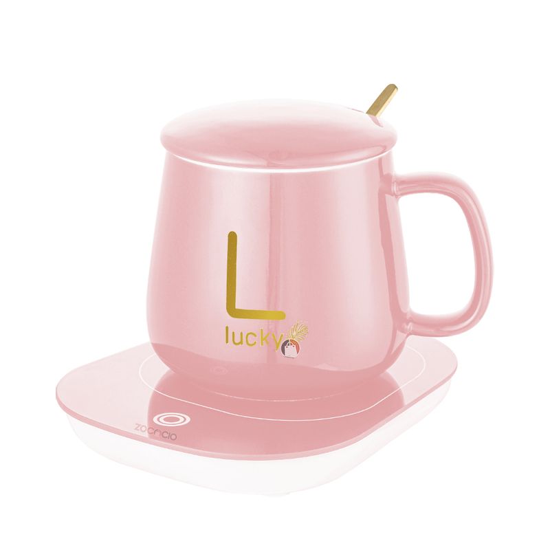 ZOCOCIO - Mug Tasa De Cerámica Térmica Con Base Calefactora De Enchufe Rosa