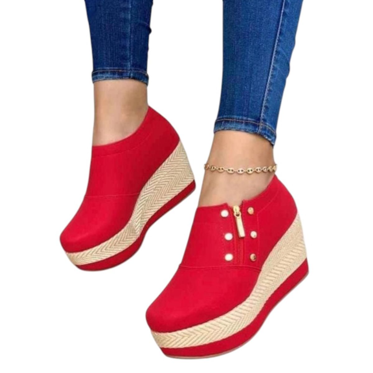 NACIONAL - Lindos Tacones Suela Yute Dama Cómodos