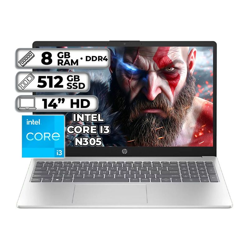 HIGHPOWER - Portatil Hp 14-ep0002la Intel Core i3-N305 RAm 8Gb Ssd 512Gb 14
