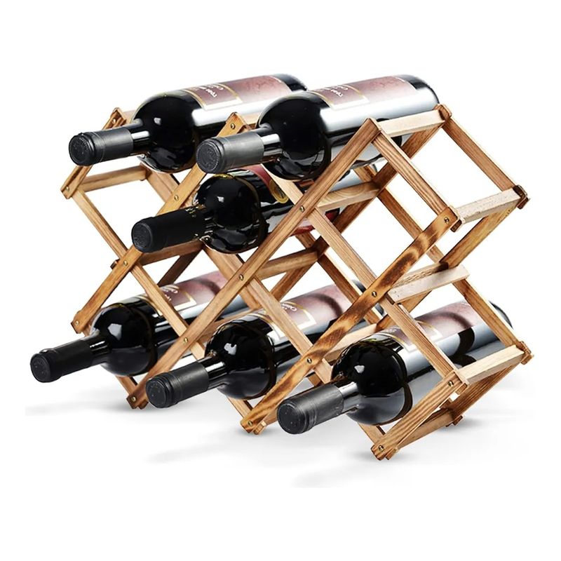 GENERICO - Botellero Soporte Madera Botellas Vino 10 Espacios