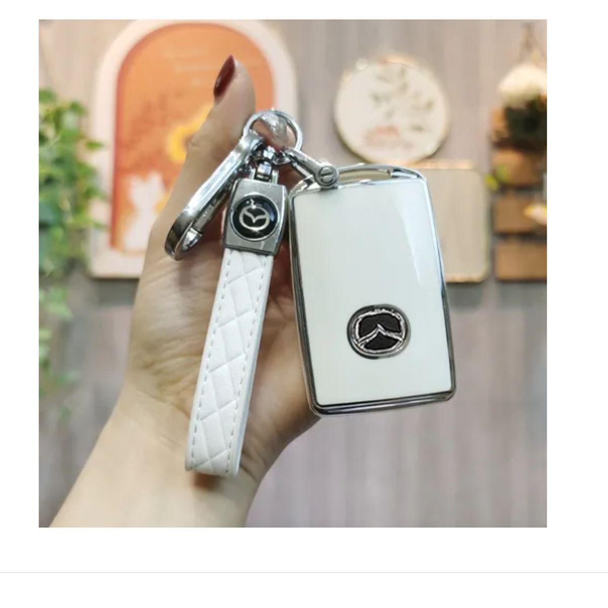 GENERICO - Funda Forro Llave compatible con Mazda 3 Cx4 Cx30 Blanca