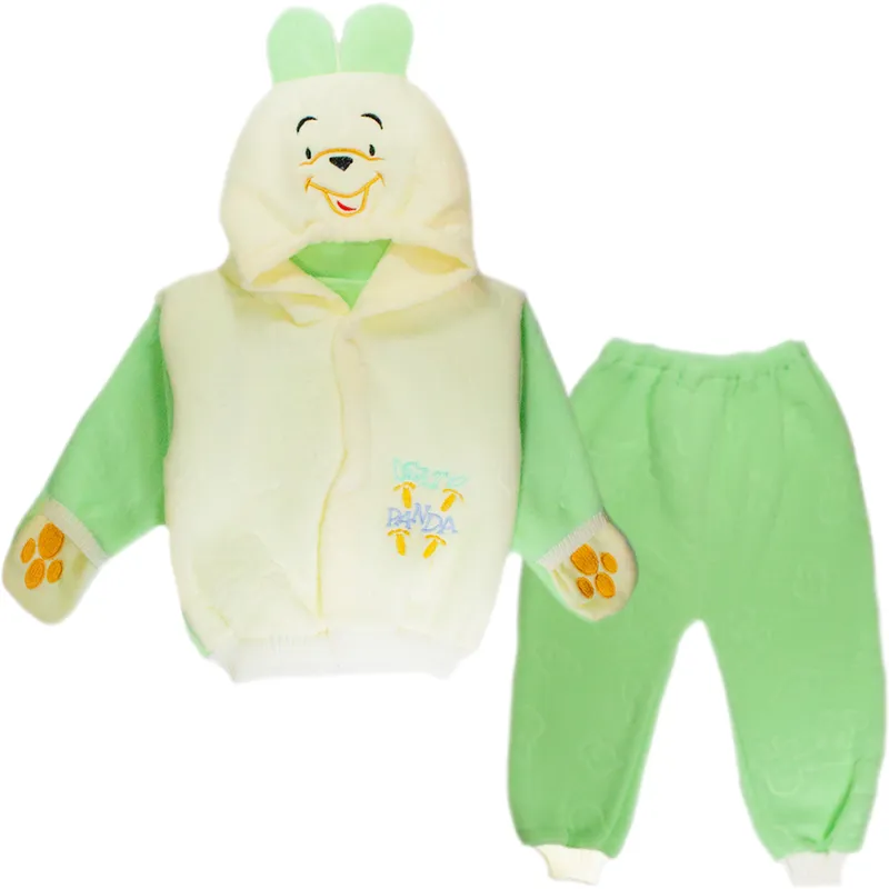 BABY KDS - Conjunto 2 Piezas Troquelada Panda - Verde 0-3 Meses