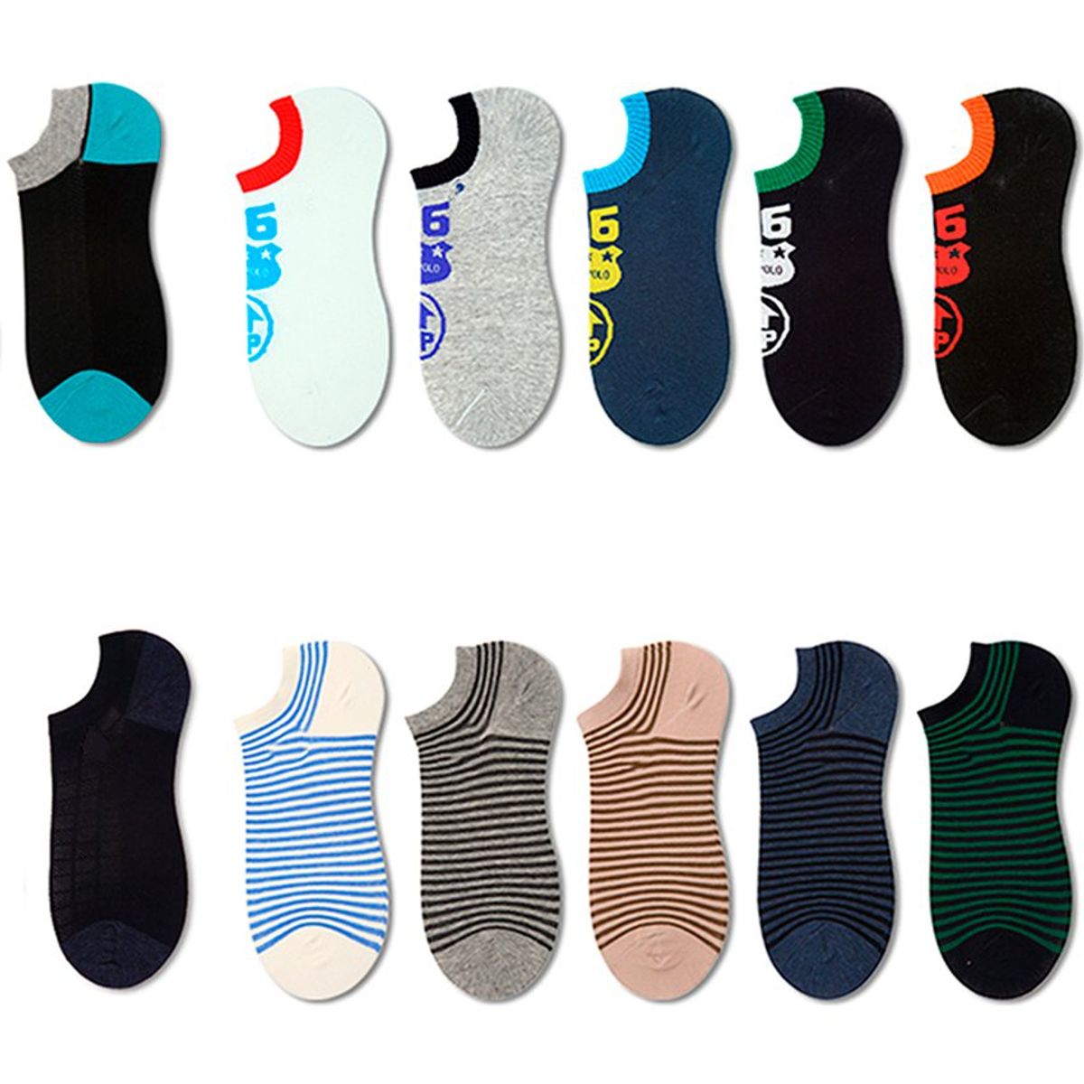 BABY KDS - Set x12 medias tobillera - niño  adulto - multicolor.
