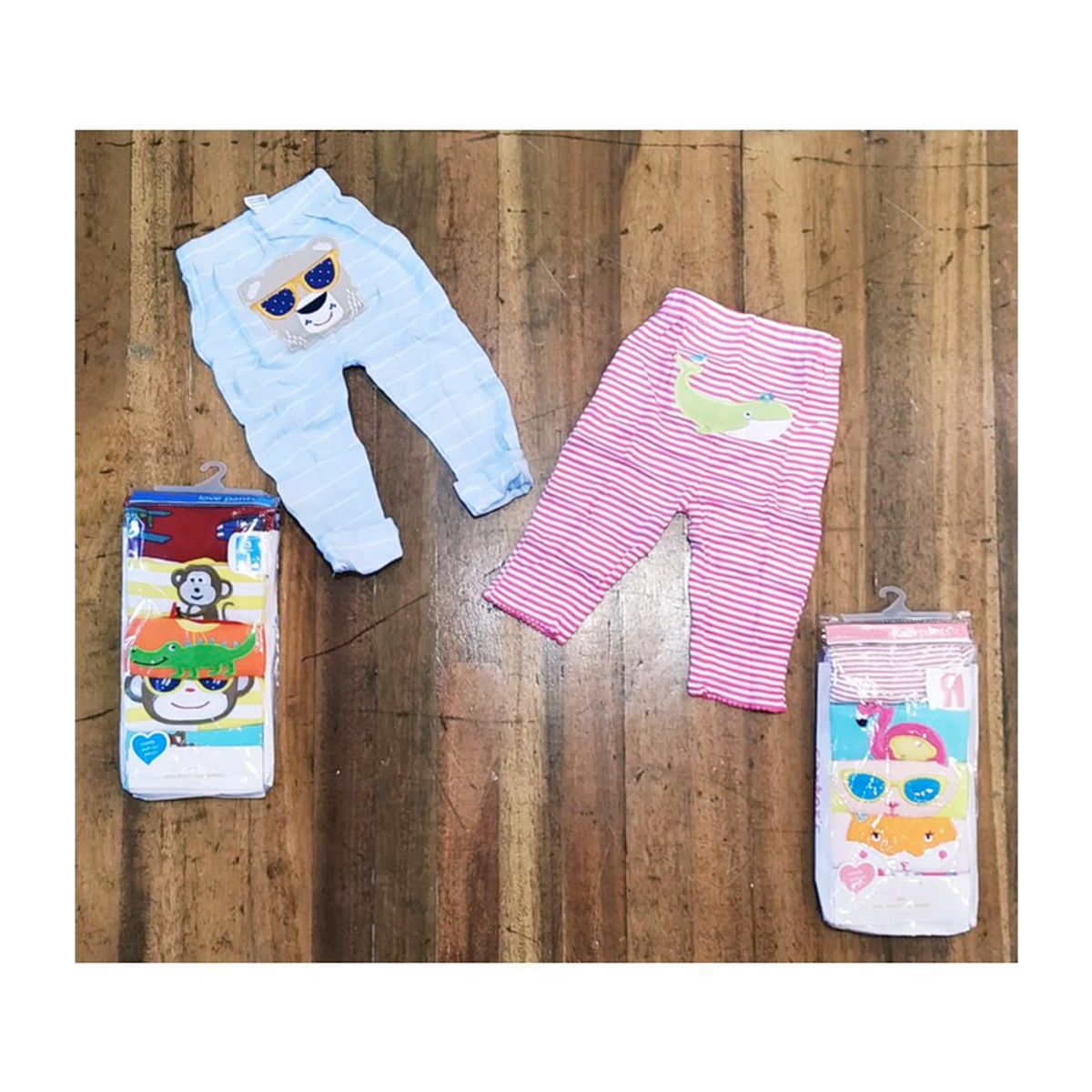 BABY KDS - Set x5 Pantalones Bebe Niña Glotoncitos -  Multicolor.