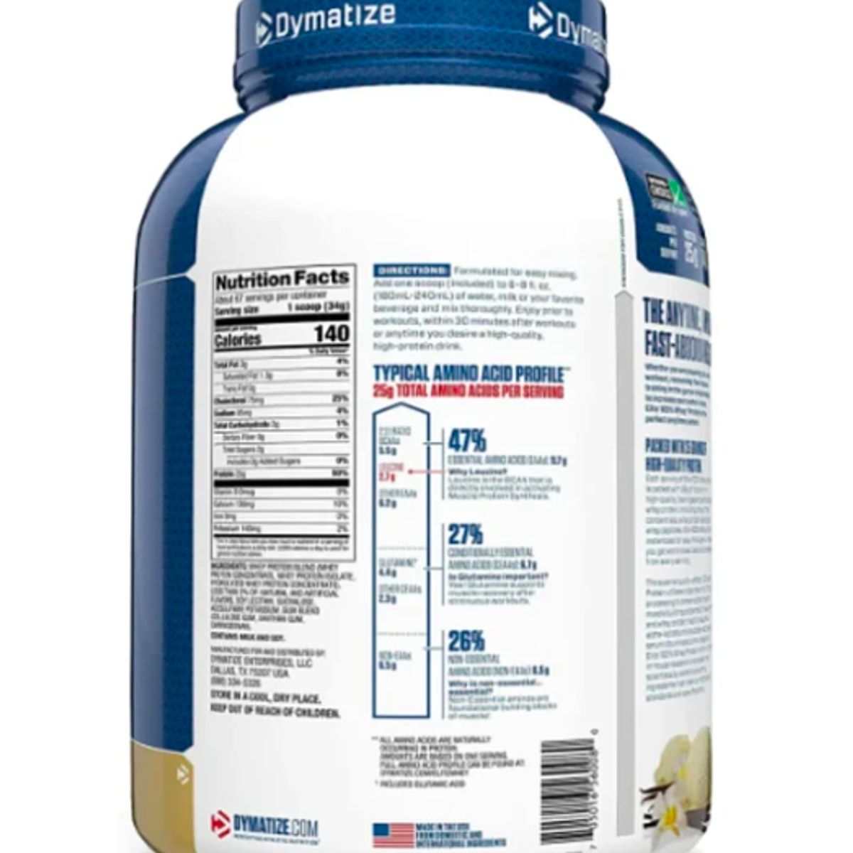 DYMATIZE - Dymatize Elite 100% Whey Protein 5LB - Vanilla ENVIO RAPIDO