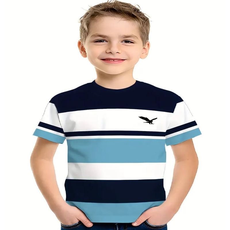 100 - Camiseta Color Azul Para Niño