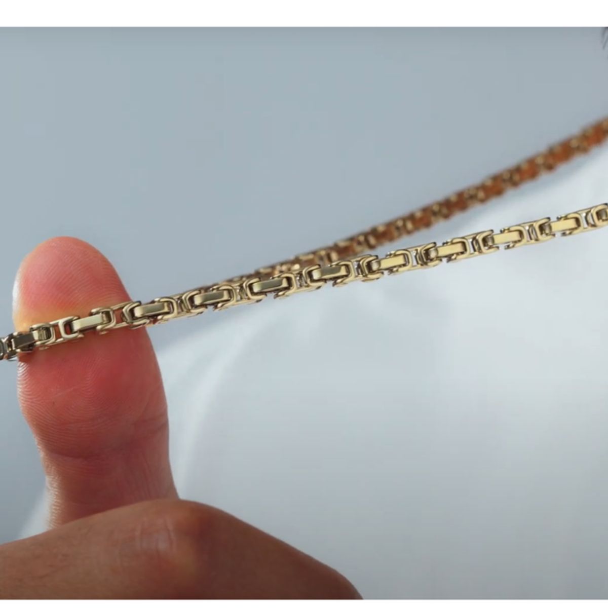 GLEAM GOLD - Cadena Oro Laminado 18K Tejido Rustico 4 MM 65 CM