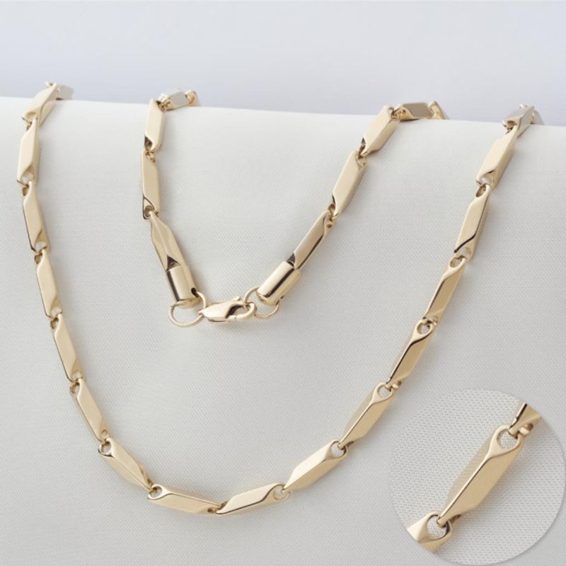 GLEAM GOLD - Cadena Unisex Tejido Exclusivo Helice en Oro Laminado 18K 4 mm x 65 cm