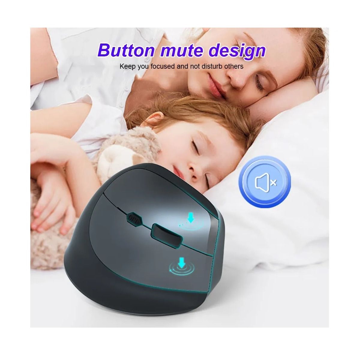 GENERICO - Mouse Ergonómico M1688 Inalámbrico 6 Botones Dpi Pro