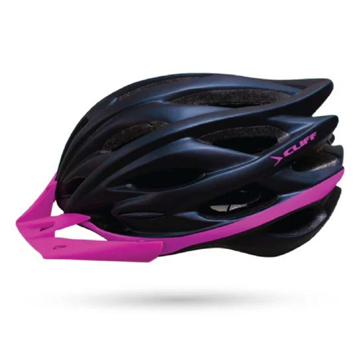 CLIFF - CASCO CLIFF RACE MTB CON LUZ INTEGRADA NEGRO ROSADO