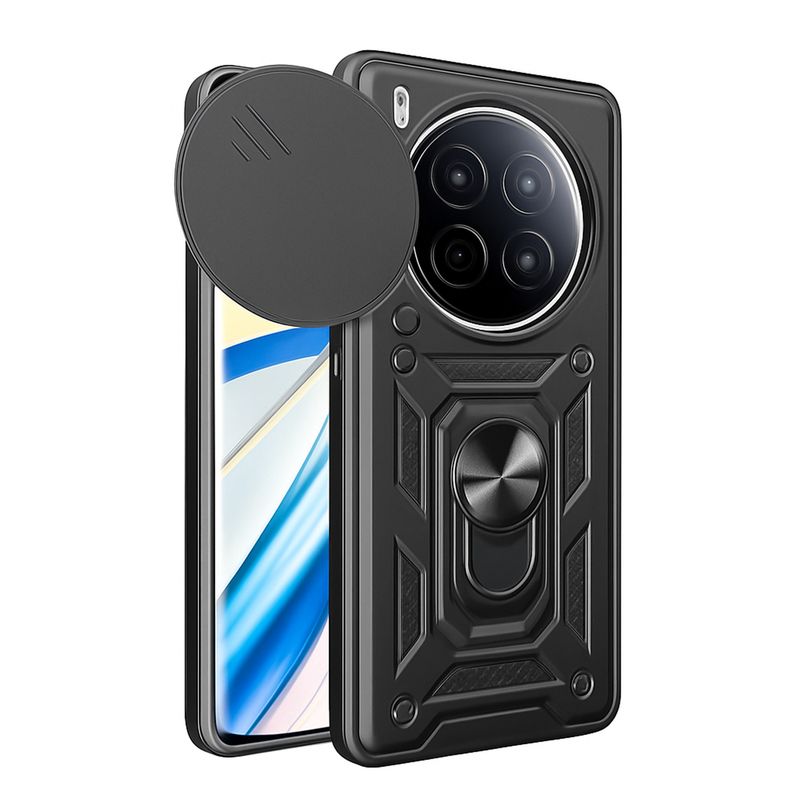 GENERICO - Funda Estuche Case Slider Compatible Con Tecno Camon 40 Premier Negro