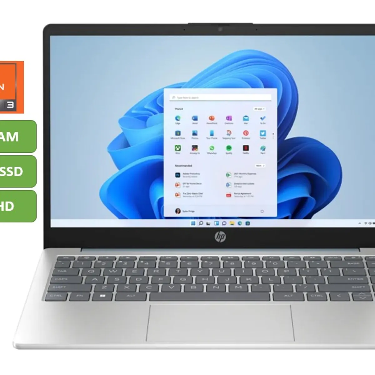 HP - PORTATIL HP - RYZEN 3 - 7320U - 8GB RAM - 512GB SSD - 14" FHD -MOD: 14-EM0005LA