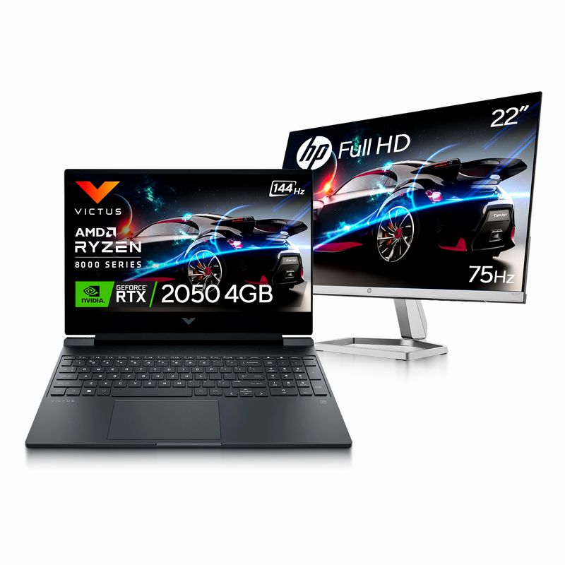 HP - COMBO MONITOR & PORTATIL VICTUS HP 15-fb2025la FHD AMD R5-8645HS RAM 24GB 512GB SSD NVIDIA RTX™2050