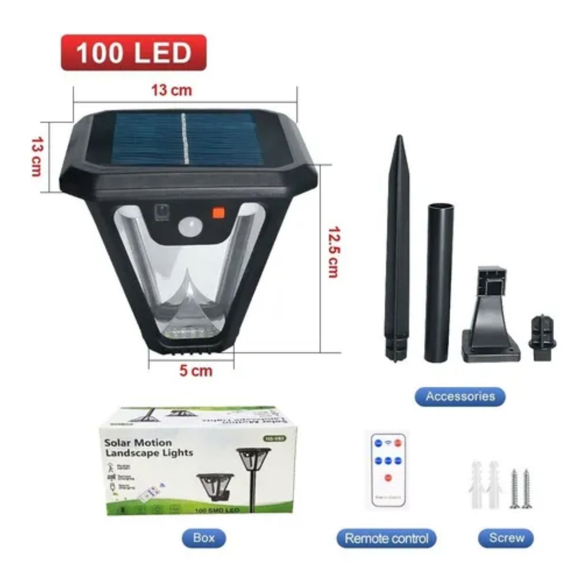 GENERICO - Lampara Farola Solar Sensor De Movimiento Exterior